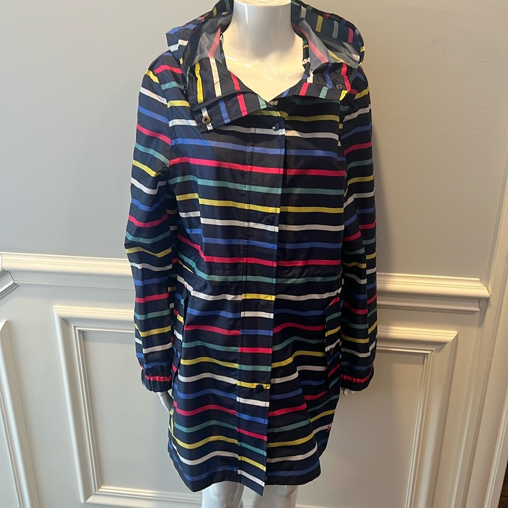 NWOT Right as Rain by Joules Striped Raincoat